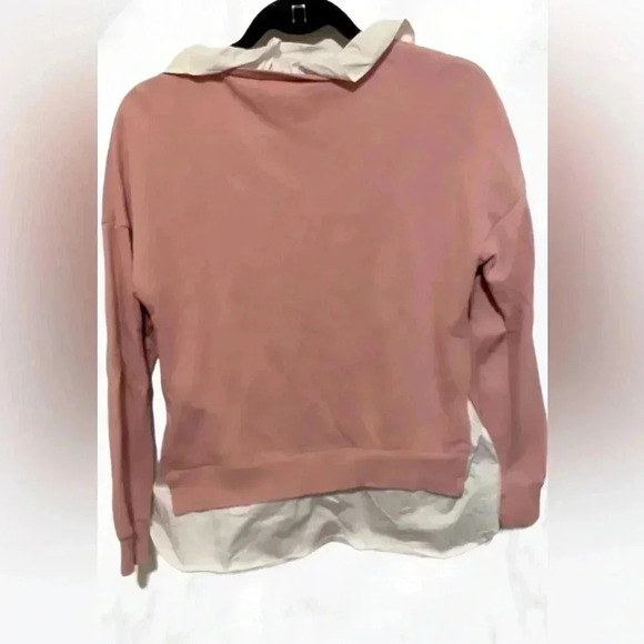 Ted Baker flutter those lashes trendy style pink long sleeve white collar top 1 - Picture 4 of 5